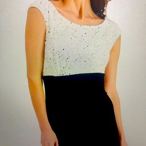 Connected Lace Faux-Wrap Maxi Dress